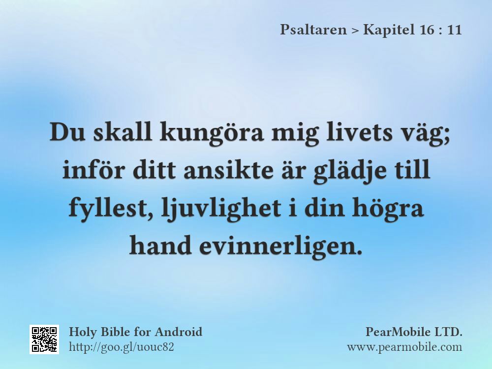 Psaltaren, Kapitel 16:11